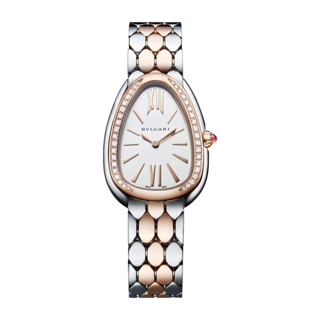 Bvlgari Serpenti Seduttori Steel And Rose Gold With Diamonds Woman's Watch 103274