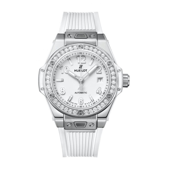 Hublot Big Bang One Click Steel White Diamond 33mm Woman's Watch 485.SE.2010.RW.1204