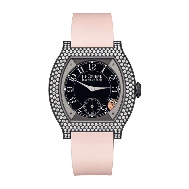 F.P.Journe 35mm élégante 40 Titalyt 12 Rows of Diamonds Woman's Watch Pink strap