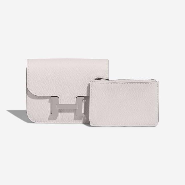 Constance Slim Wallet Epsom Gris Pâle