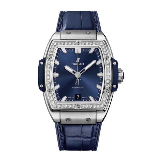 Hublot Spirit of Big Bang Titanium Blue Diamonds Woman's Watch 665.NX.7170.LR.1204