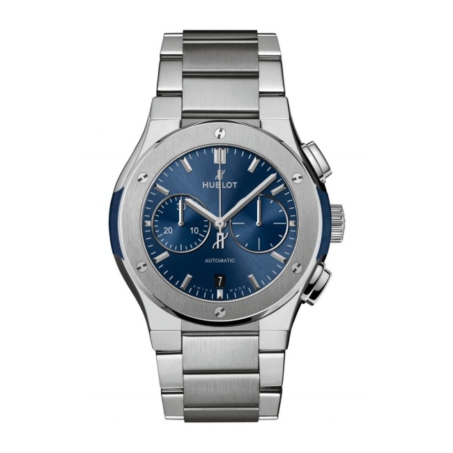 Hublot Classic Fusion Chronograph Titanium Blue Bracelet Men's Watch 520.NX.7170.NX