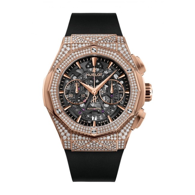 Hublot Classic Fusion Aerofusion Chronograph Orlinski King Gold Pavé Men's Watch 525.OX.0180.RX.1704.ORL19