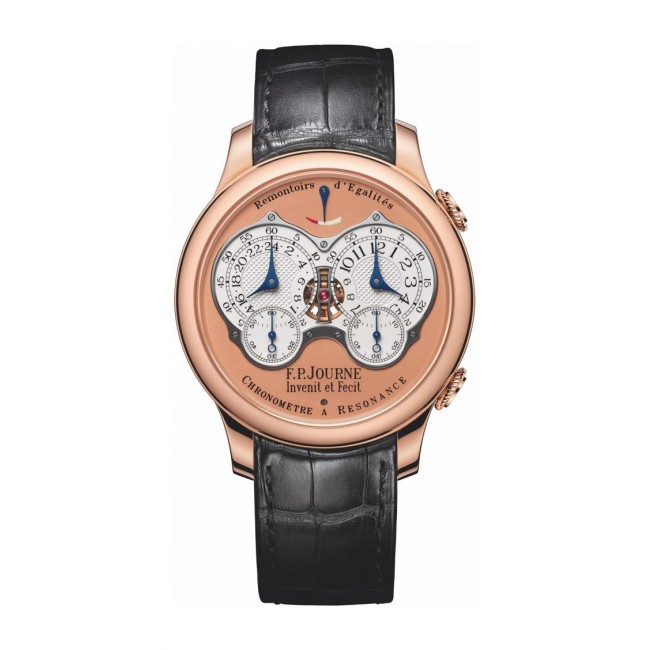 F.P.Journe 42mm Chronomètre à Resonance Men's Watch Black strap Rose Gold