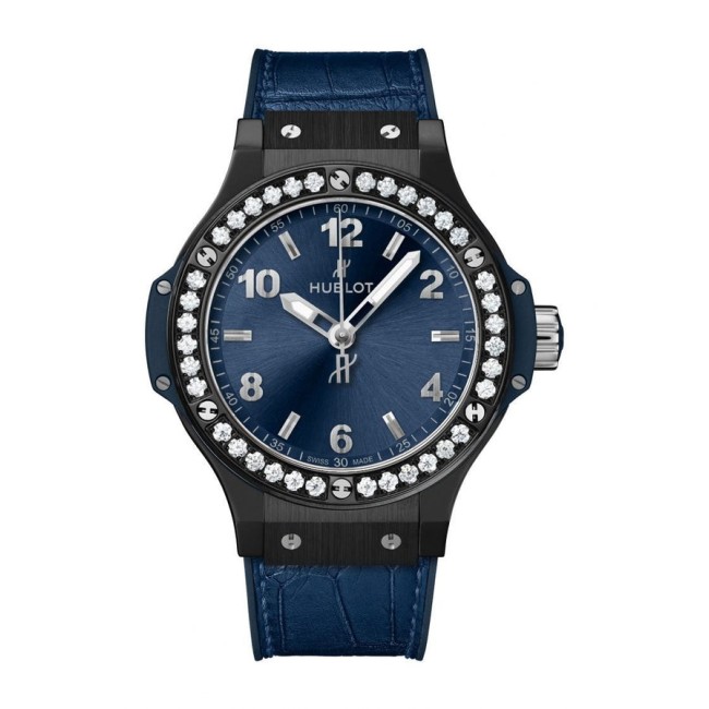 Hublot Big Bang Ceramic Blue Diamonds Woman's Watch 361.CM.7170.LR.1204