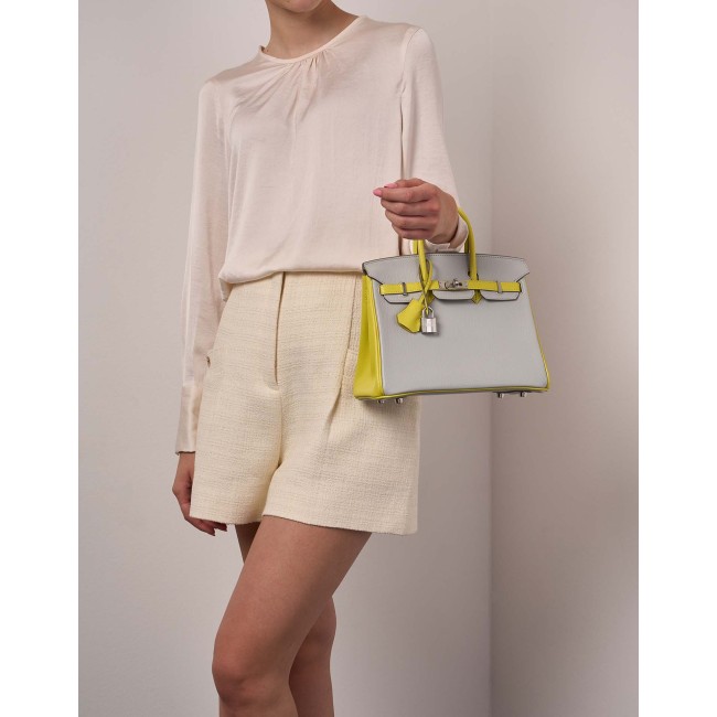 Birkin HSS 25 Chevre Mysore Gris Perle / Jaune de Naples