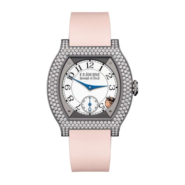 F.P.Journe 35mm élégante 40 Titanium 12 Rows of Diamonds Woman's Watch Pink strap