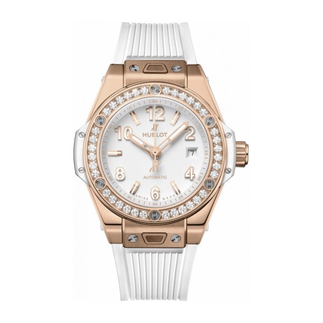 Hublot Big Bang One Click King Gold White Diamond 33mm Woman's Watch 485.OE.2080.RW.1204