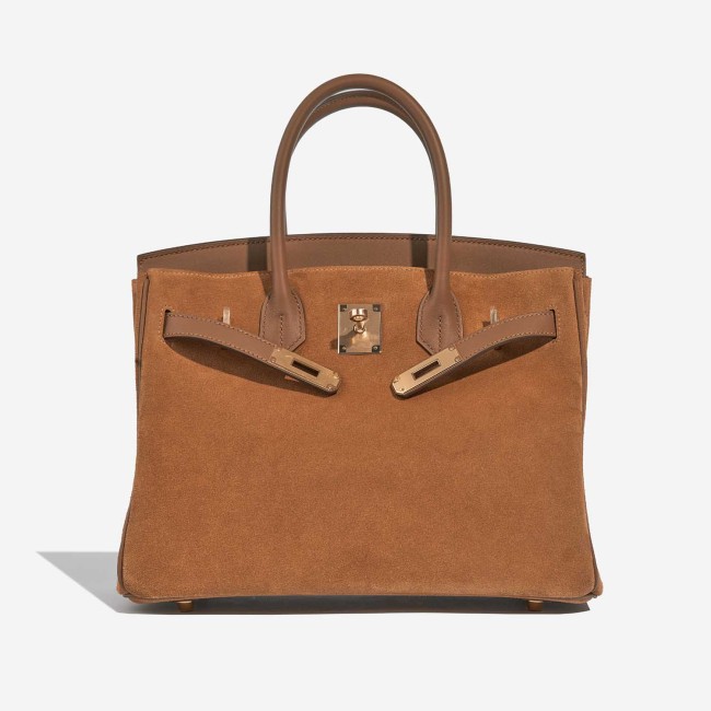 Birkin Grizzly 30 Suede / Swift Alezan / Chamois