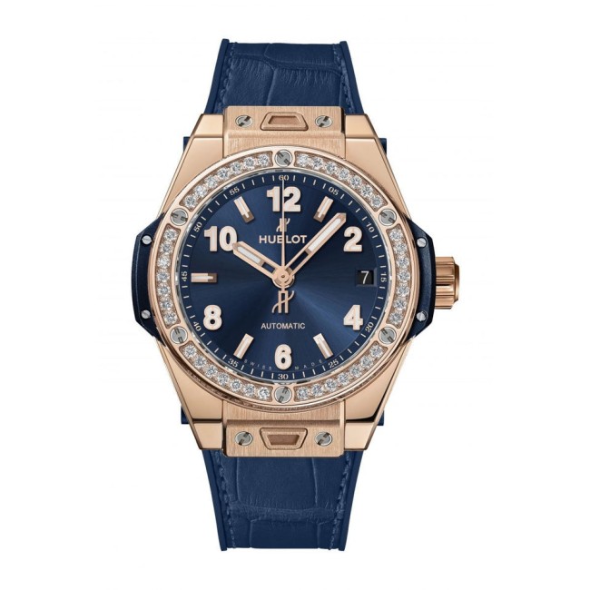 Hublot Big Bang One Click King Gold Blue Diamonds Men's Watch 465.OX.7180.LR.1204