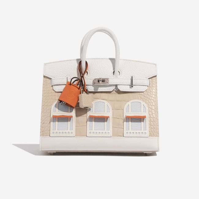 Birkin Faubourg 20 Snow Matte Alligator / Togo / Epsom / Swift White / Beton / Orange H / Blue Brume / Craie