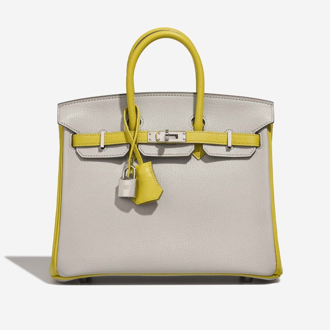 Birkin HSS 25 Chevre Mysore Gris Perle / Jaune de Naples