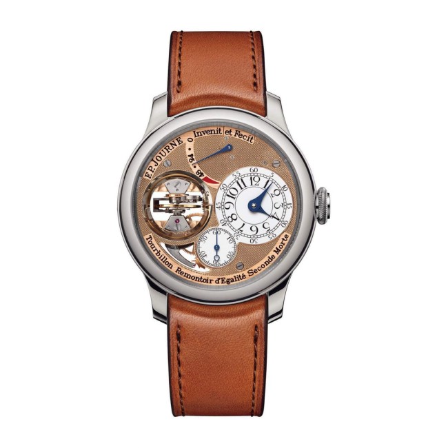 F.P.Journe 42mm Tourbillon Souverain Men's Watch Brown strap Platinum