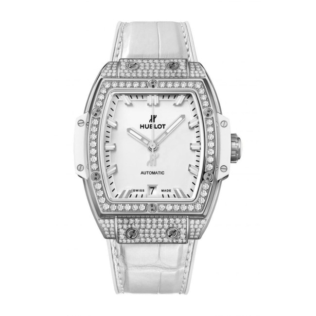 Hublot Spirit of Big Bang Titanium White Pavé Woman's Watch 665.NE.2010.LR.1604