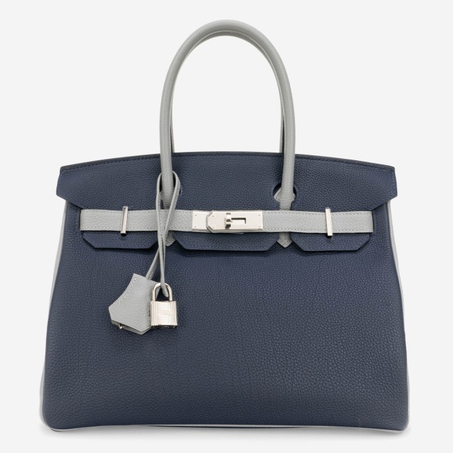 Birkin 30 HSS Togo Blue Encre / Gris Mouette