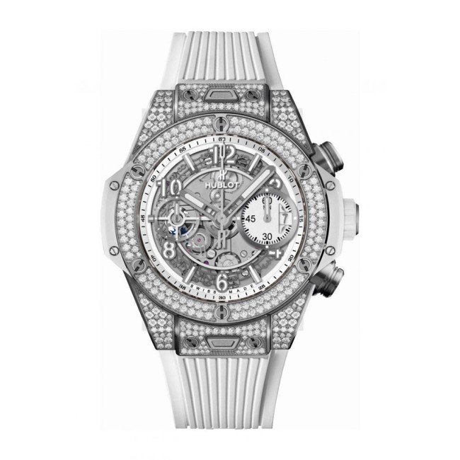 Hublot Big Bang Unico Titanium White Pavé Men's Watch 441.NE.2010.RW.1704