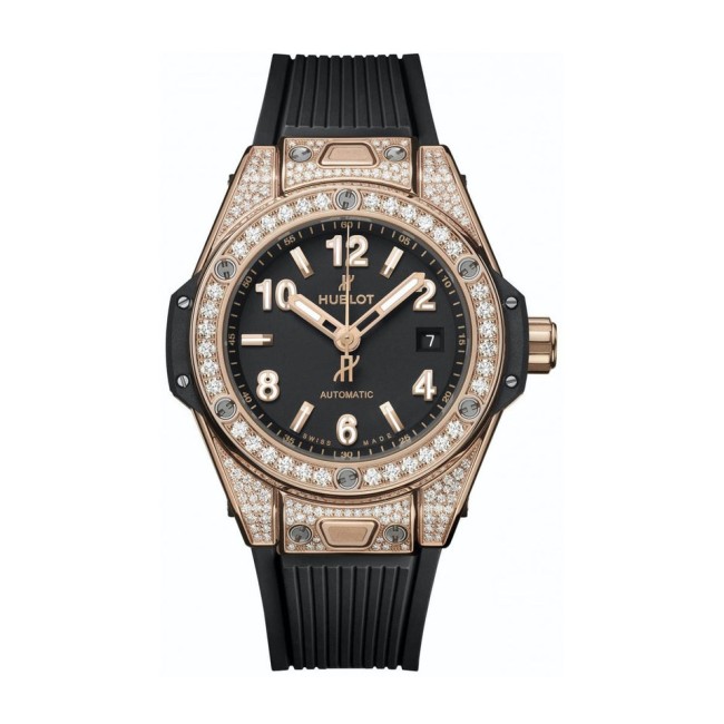 Hublot Big Bang One Click King Gold Pavé 33mm Woman's Watch 485.OX.1180.RX.1604