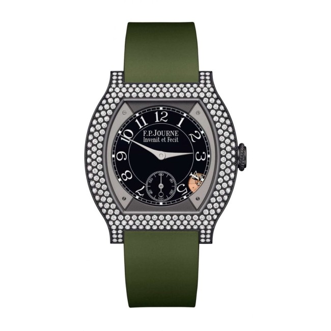 F.P.Journe 35mm élégante 40 Titalyt 12 Rows of Diamonds Woman's Watch Green strap