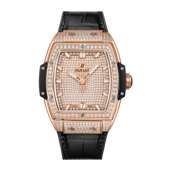 Hublot Spirit of Big Bang King Gold Full Pavé Woman's Watch 665.OX.9010.LR.1604