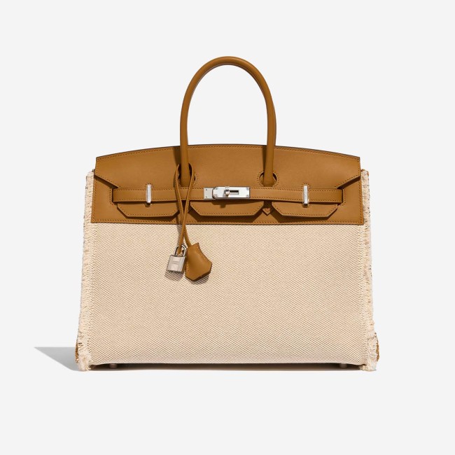 Birkin Fray 35 Toile / Swift Sesame