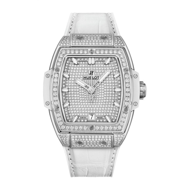 Hublot Spirit of Big Bang Titanium White Full Pavé Woman's Watch 665.NE.9010.LR.1604