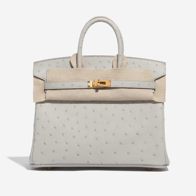 Birkin 25 Ostrich Gris Perle