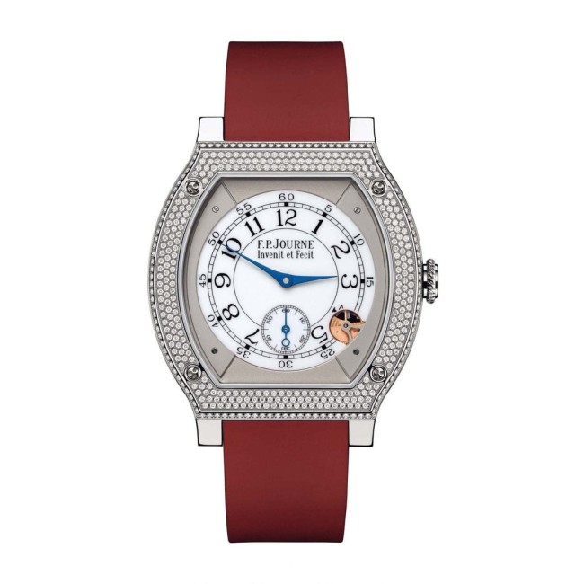 F.P.Journe 40mm élégante 48 Titanium Diamonds Men's Watch Red strap Titanium