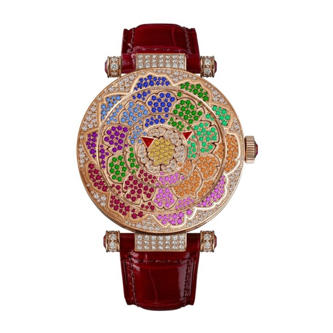 Franck Muller Double Mystery Peony Woman's Watch COL DRM - 39 DM D CD PEO COL DRM 5N