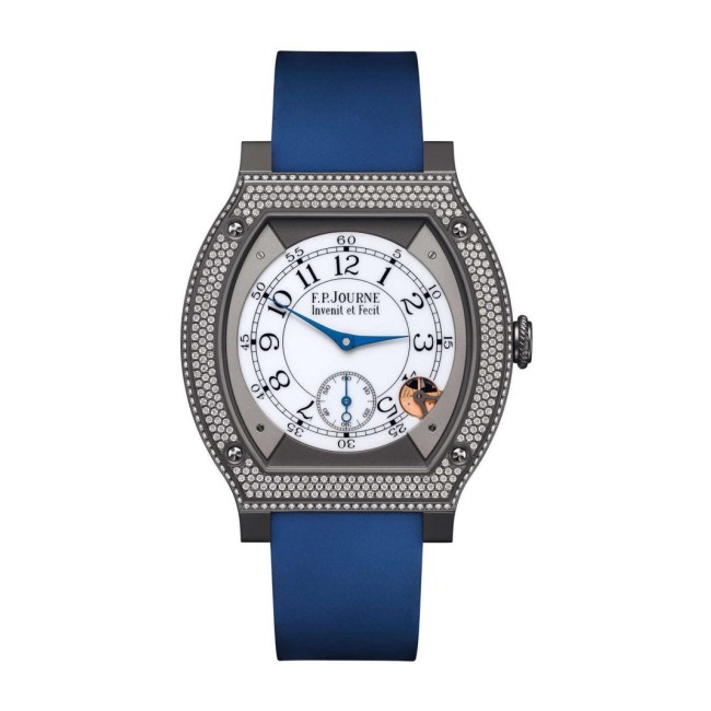 F.P.Journe 40mm élégante 48 Titalyt Diamonds Men's Watch Blue strap