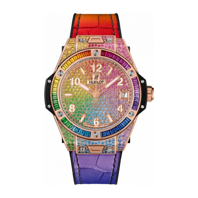 Hublot Big Bang One Click Rainbow King Gold Woman's Watch 465.OX.9910.LR.0999