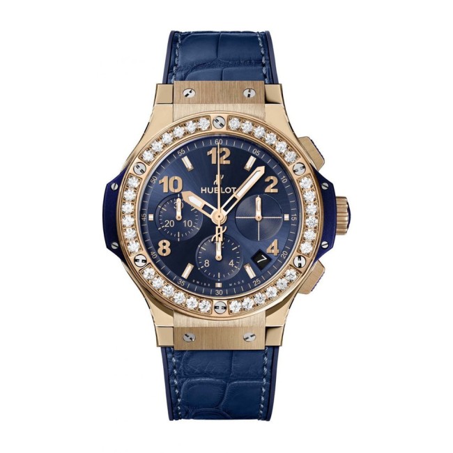 Hublot Big Bang Gold Blue Diamonds Woman's Watch 341.PX.7180.LR.1204