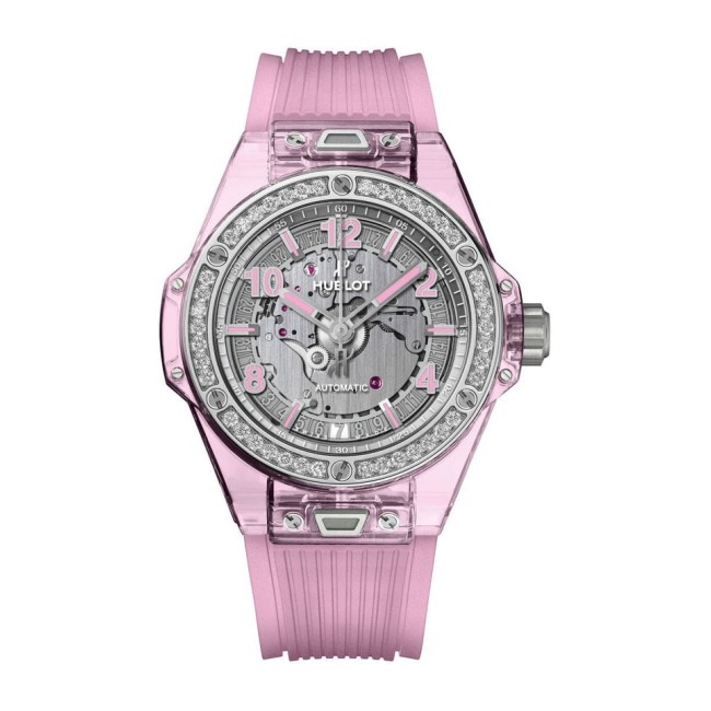 Hublot Big Bang One Click Pink Sapphire Diamonds Woman's Watch 465.JP.4802.RT.1204