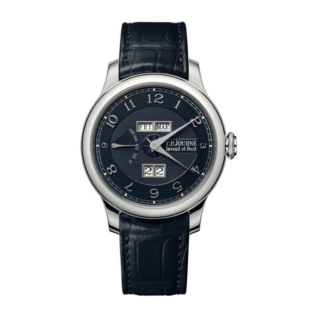 F.P.Journe 40mm Quantième Perpétuel Blue Silver Dial Men's Watch Blue strap Platinum