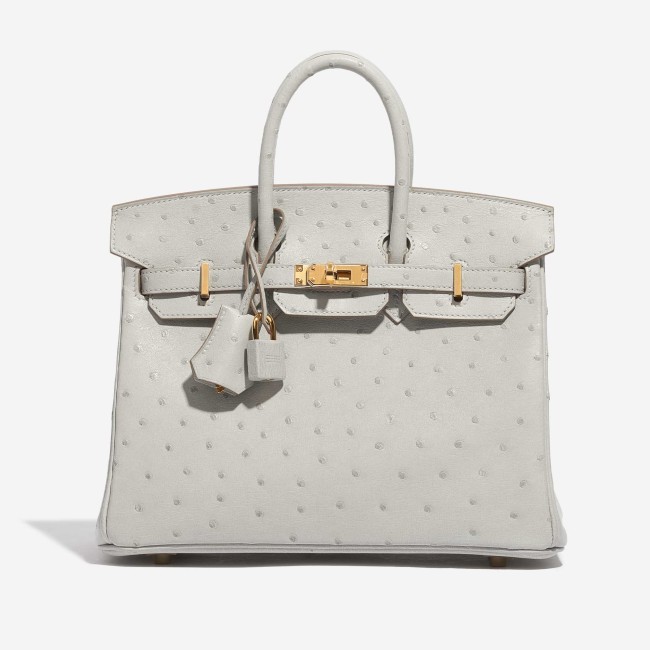 Birkin 25 Ostrich Gris Perle