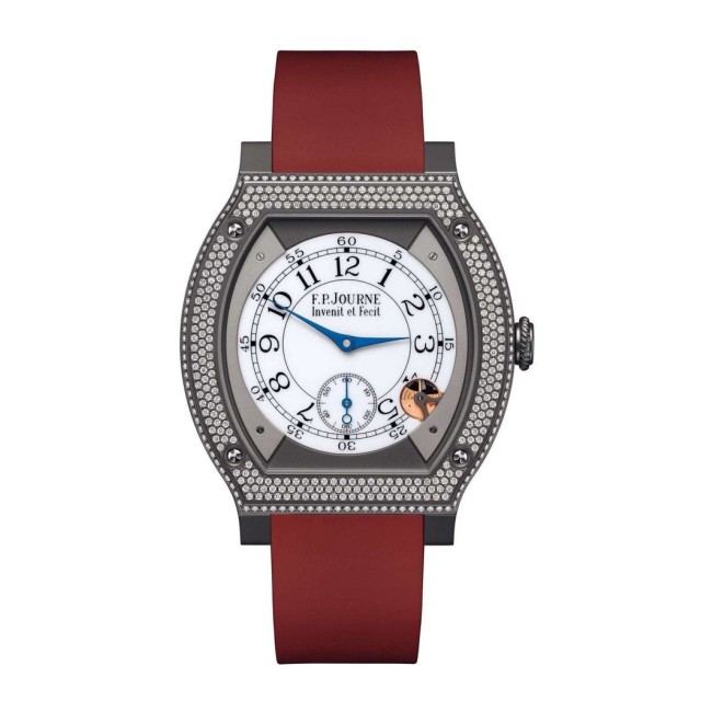 F.P.Journe 40mm élégante 48 Titalyt Diamonds Men's Watch Red strap Titanium