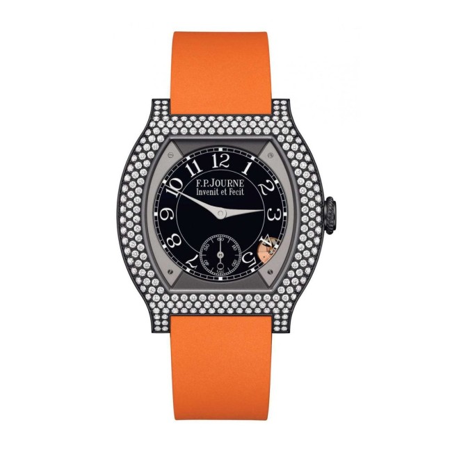 F.P.Journe 35mm élégante 40 Titalyt 12 Rows of Diamonds Woman's Watch Orange strap