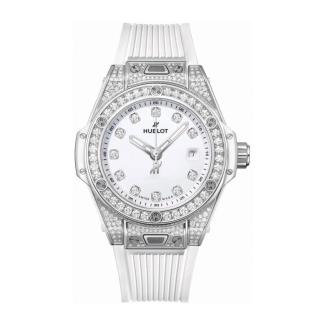 Hublot Big Bang One Click Steel White Pave Woman's Watch 485.SE.2210.RW.1604