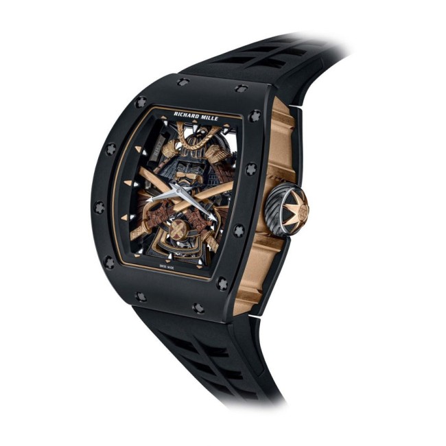 Richard Mille RM 47 Tourbillon The Time of the Samurai Men's watch Black Ceramic,Yellow Gold